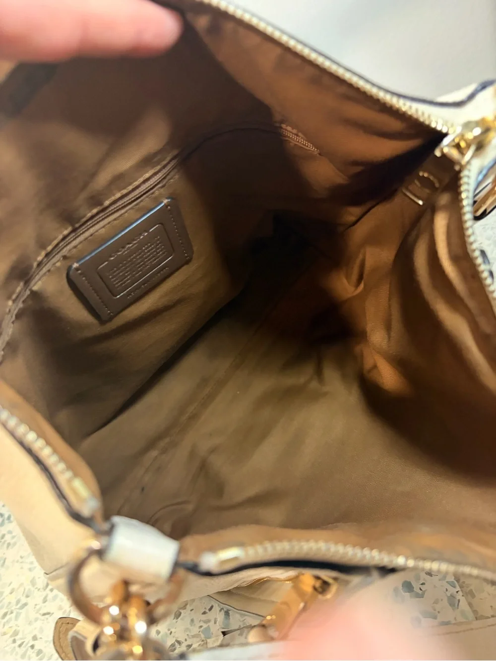 Coach Marlon Hobo Chalk Pebble Leather Crossbody F79994